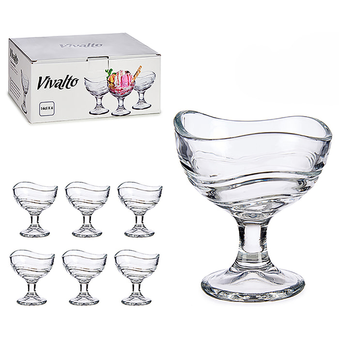 Set di 6 coppe per gelato 13,5 cl.