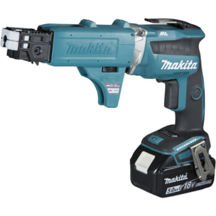 Visseuse automatique 18V - 25 à 55 mm - MAKITA - avec 2 batteries 18V 5Ah - chargeur - chargeur vis - MakPac - DFS452TJX2