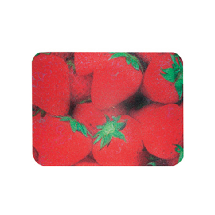 Planche à  découper et dessous de plat en verre motif fraises MSV