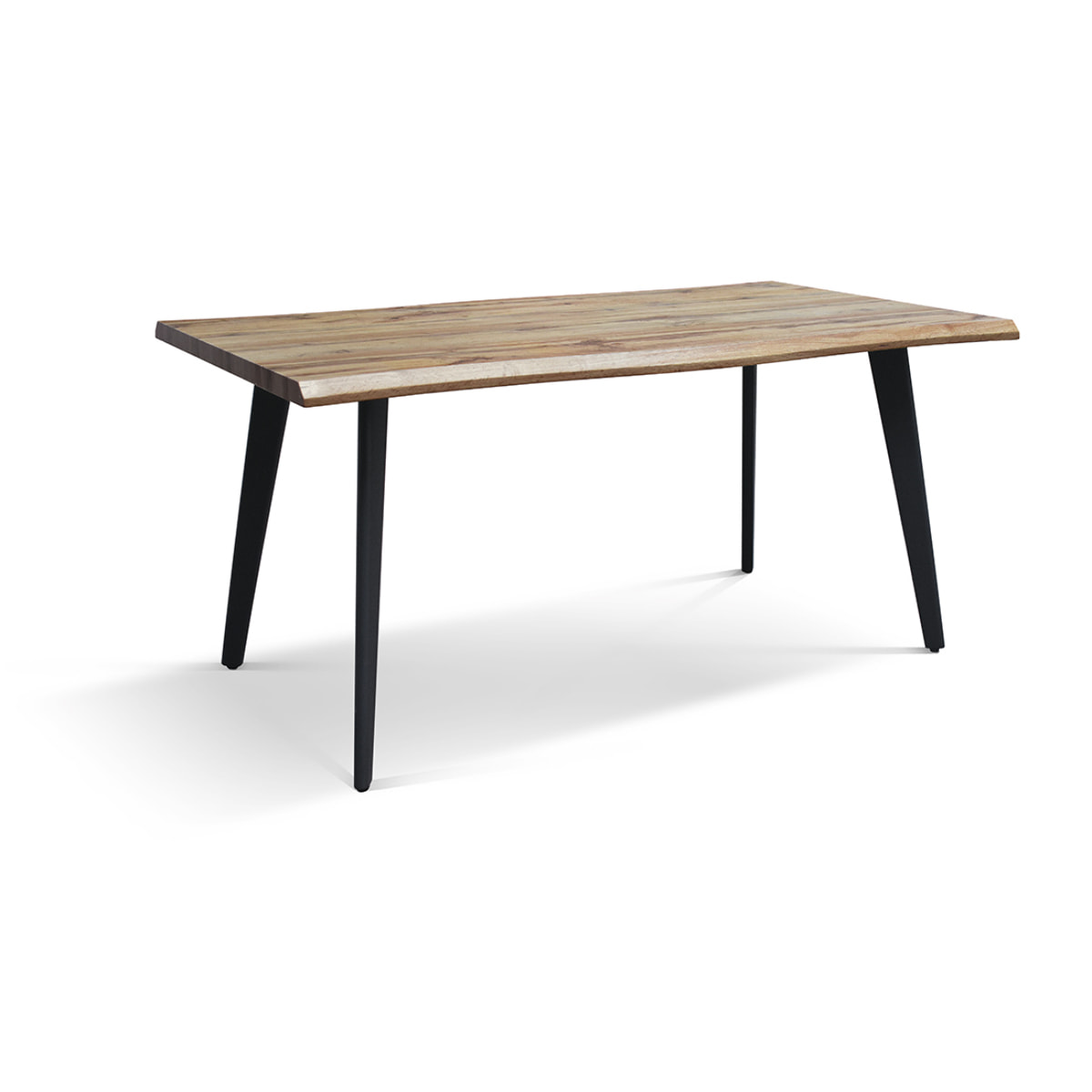 Tavolo ALICUDI con piano in legno finitura rovere rustico e gambe in metallo nero 160x90cm