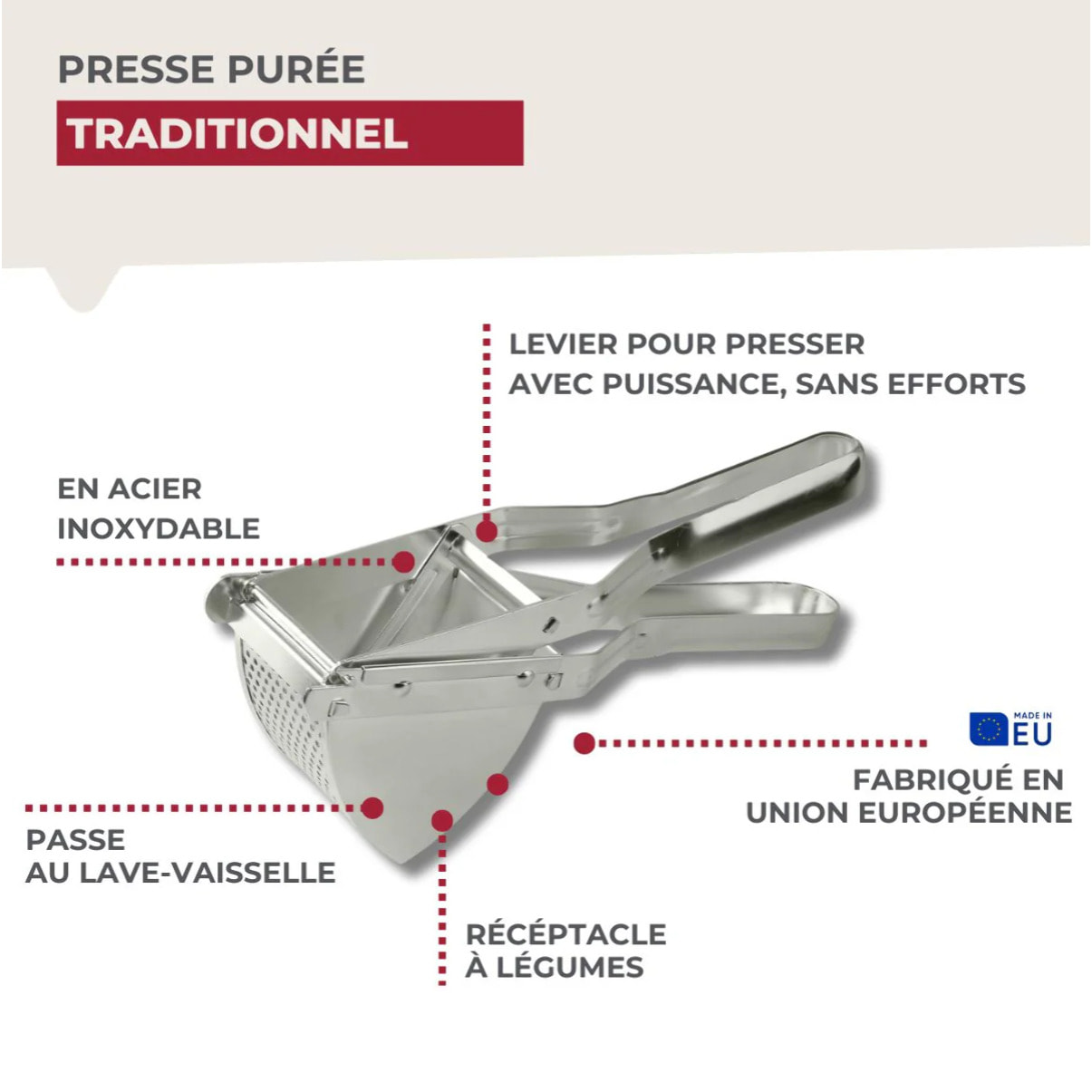 Presse-purée à levier Fackelmann