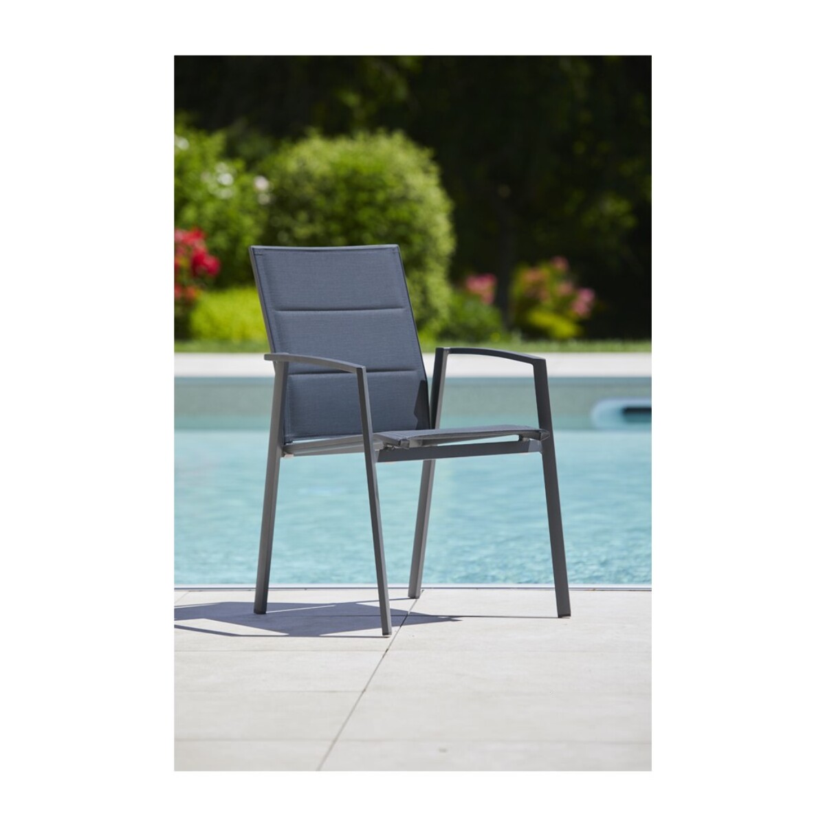 PORTLANDINA - Ensemble table et fauteuils de jardin  - Gris anthracite