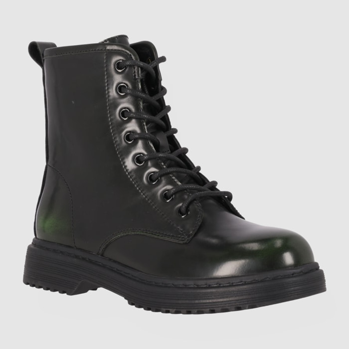 Botines - Verde - Tacón: Bajo