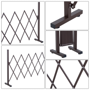Barrière extensible rétractable barrière de sécurité 250L x 31l x 104H cm alu métal chocolat