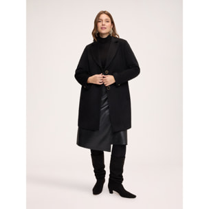 Fiorella Rubino - Cappotto monopetto misto lana - Nero