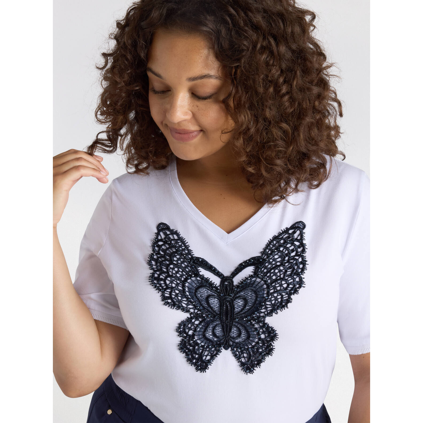 Fiorella Rubino - Camiseta de mariposa - Blanco