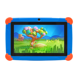 DAM Tablet Infantil K77 WiFi. SO Android 7. Pantalla 7'' 1024x600px. MTK8321 Quad-Core 1,3GHz, 1GB RAM + 8GB. Doble cámara. 21x2x13,5 Cm. Color: Azul