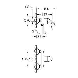 GROHE Start Curve Mitigeur monocommande Douche Chromé