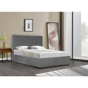 Lit avec coffre "Mia" - 140 x 190 cm - Gris
