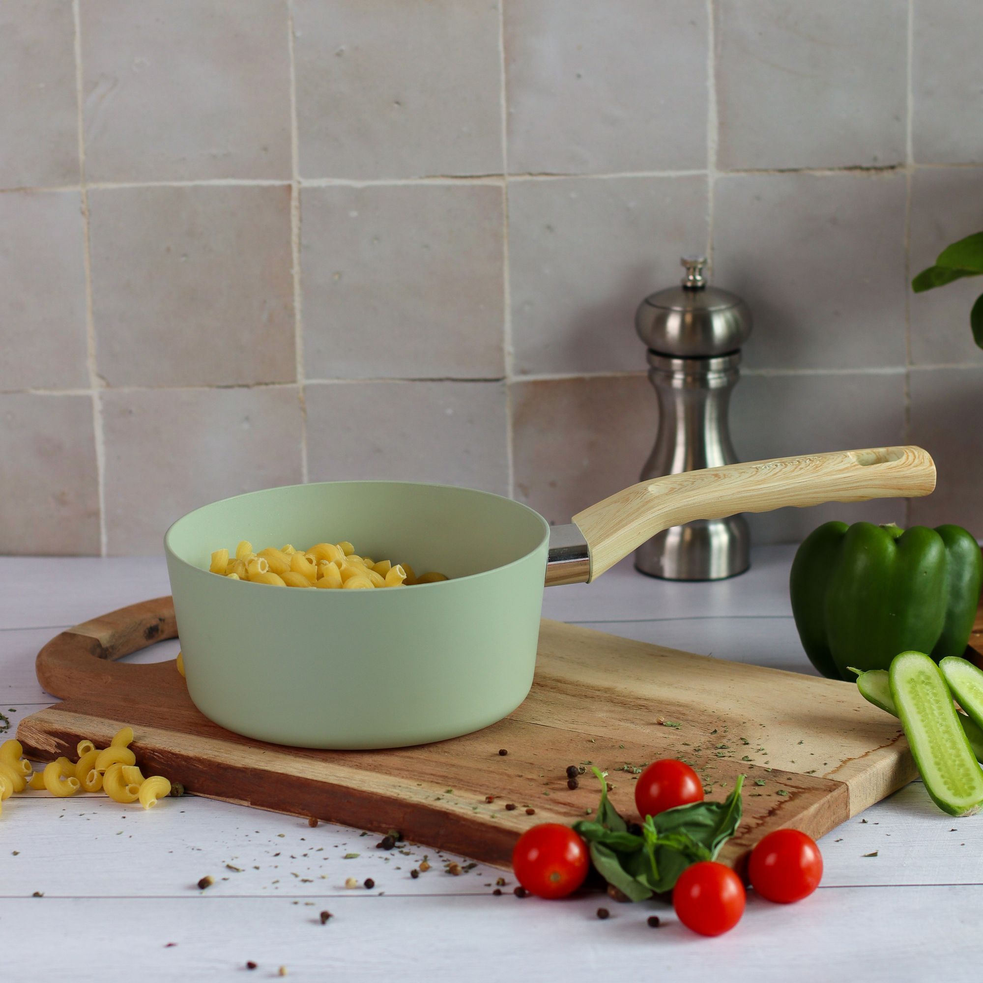 Casserole 16cm avec revêtement céramique céladon - tous feux COLORAMA