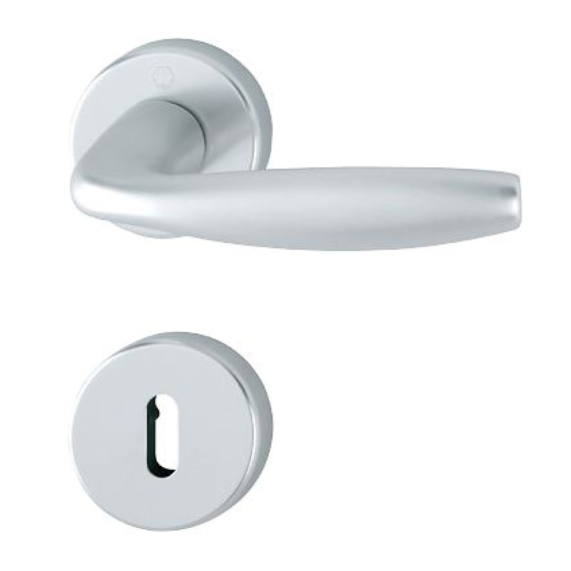 Paire de béquilles sur rosace New-York HOPPE 1810/42K/42KS Argent Alu - Clé L - 3736152