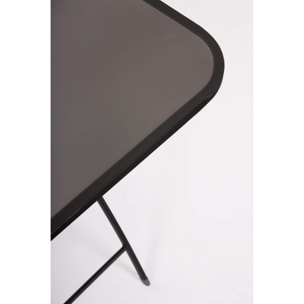 Tavolo rettangolare YVONNE in acciaio antracite, pieghevole, 110×70×72 cm