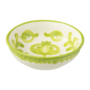 J-Line bol Granada Low - céramique - blanc/vert - small - Ø 14 cm