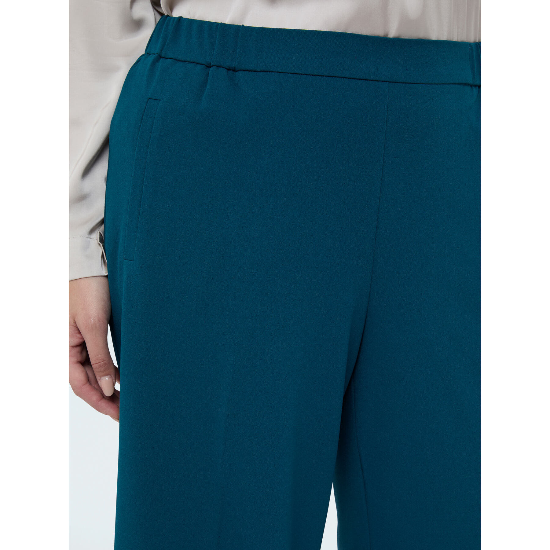 Fiorella Rubino - Pantalones Wide Leg en tejido stretch - Petrol Blue