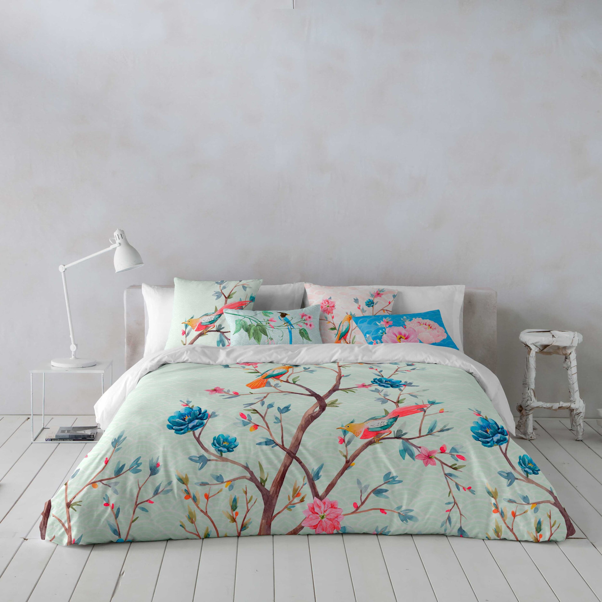 Icehome - Funda Nórdica Estampada - Cierre Solapa - 100% Algodón - Incluye 1/2 Fundas de Almohada - Amalia