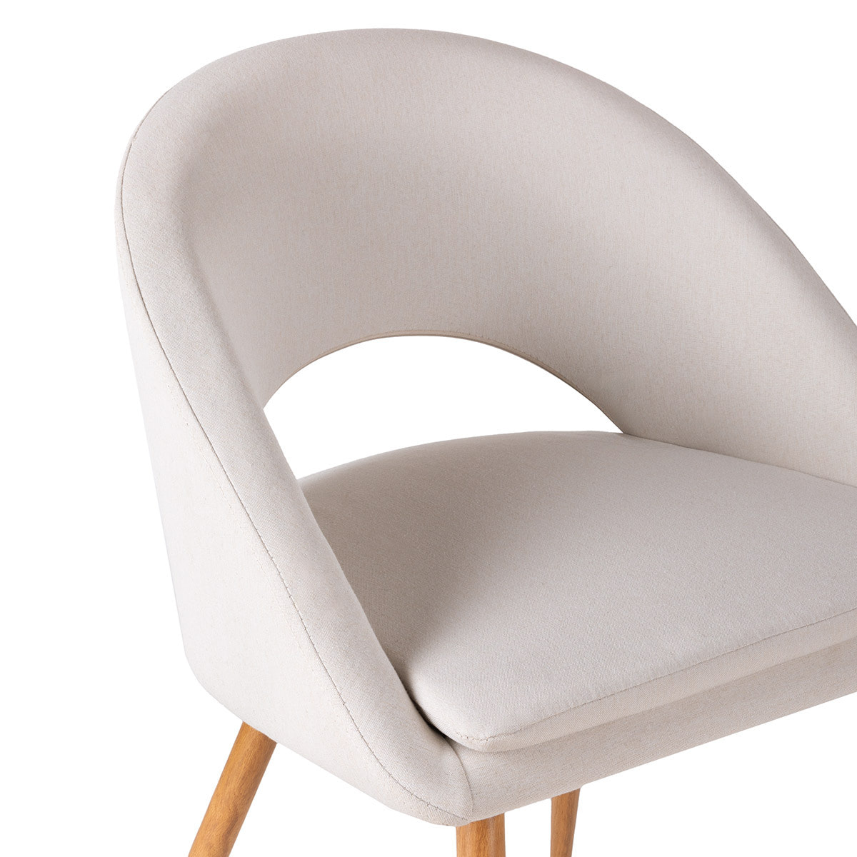 Pack 2 sillas beige de comedor con reposabrazos tapizadas