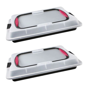 Ensemble de 2 Plaques de cuisson 42 x 29 cm avec couvercle Zenker Special To Go