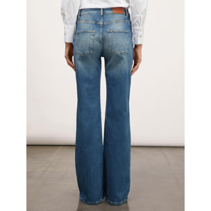 Motivi - Jeans wide leg con ricamo di pietre - Blu