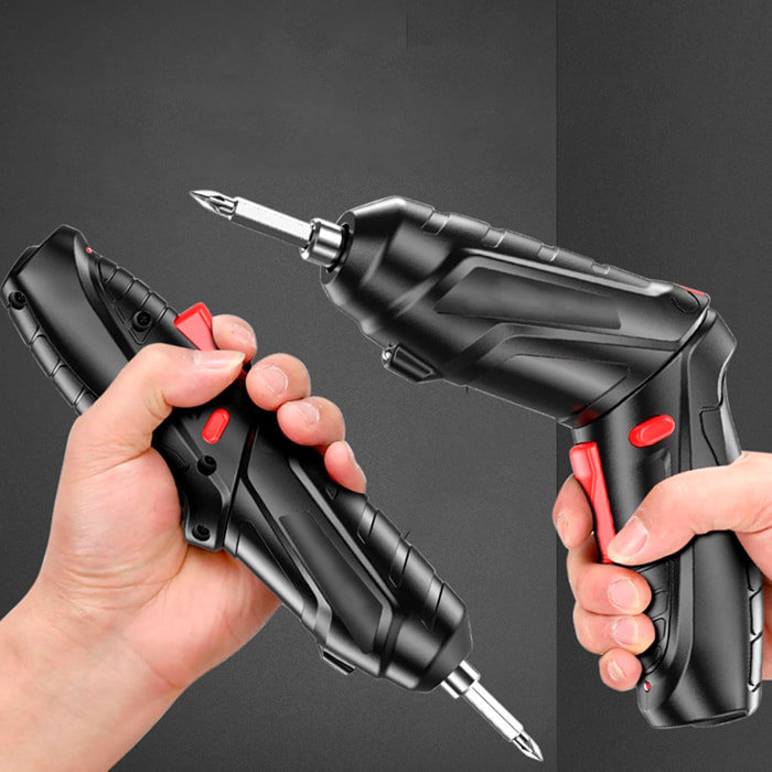 Cacciavite elettrico mini trapano, con batteria, set di accessori e valigetta