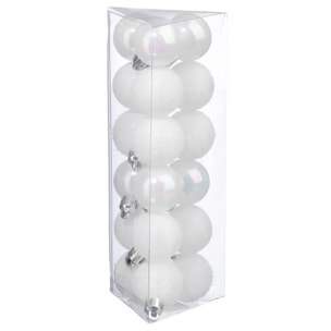 Lot de 18 boules D.3cm blanc