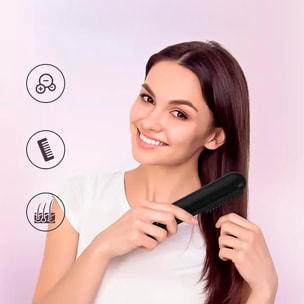 Spazzola lisciatrice wireless con 3 livelli di temperatura, tecnologia in ceramica e blocco dell'umidità. Con batteria ricaricabile da 2000mAh.