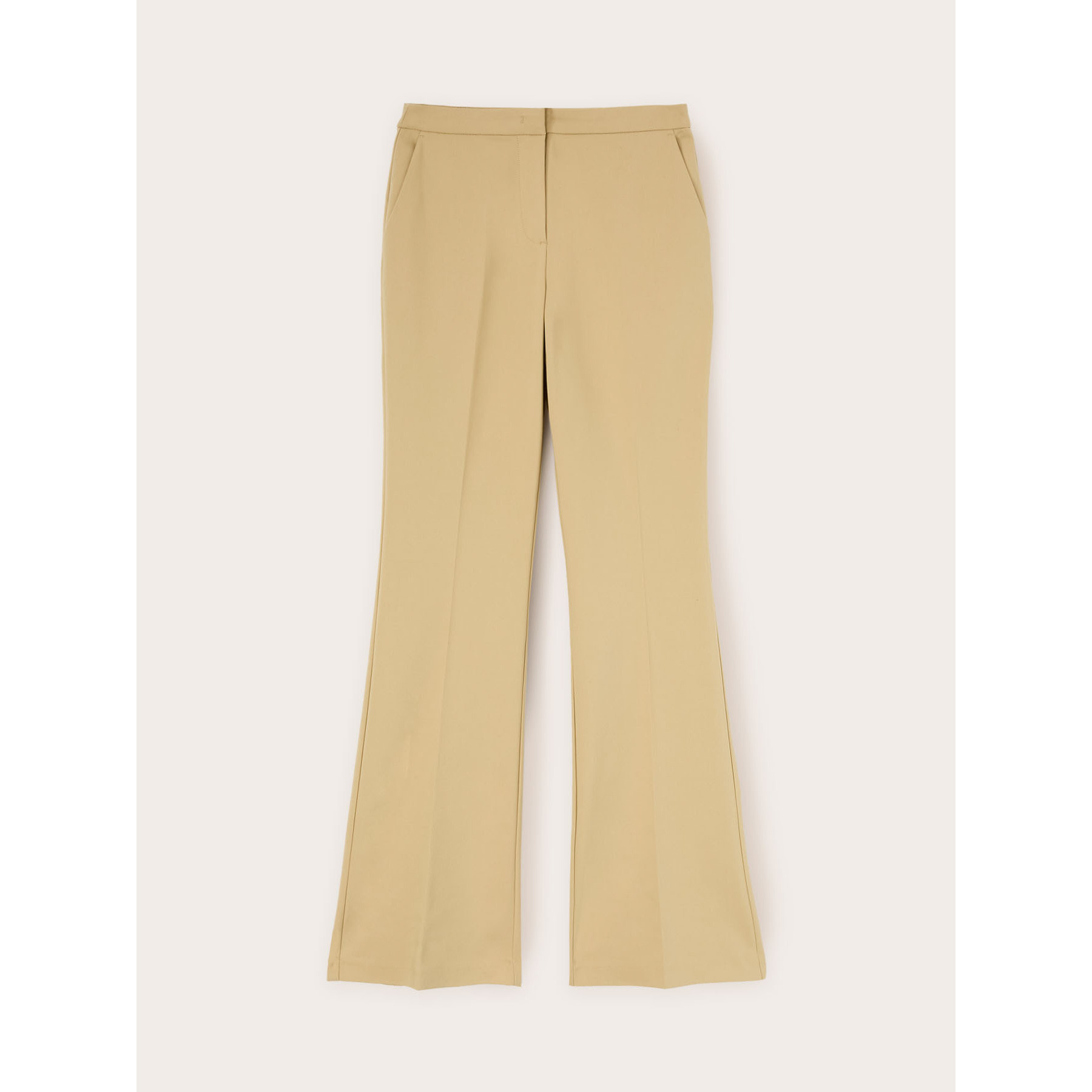 Motivi - Pantaloni flare in tessuto compatto - Beige