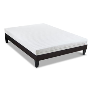 Ensemble Matelas Egio & Sommier Kit15, 12 cm, Latex Synthétique, Soutien Ferme, Déhoussable, Technologie Tri-Lattes