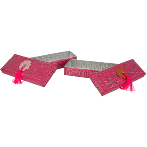 J-Line Set De 2 Boites Gigognes Kurt Metal Rose