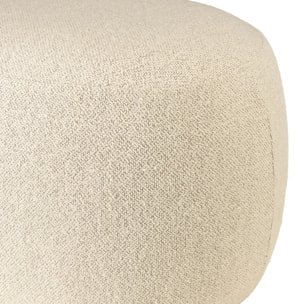 LEOPOLD - Pouf forme design n°2 en tissu petite bouclette beige