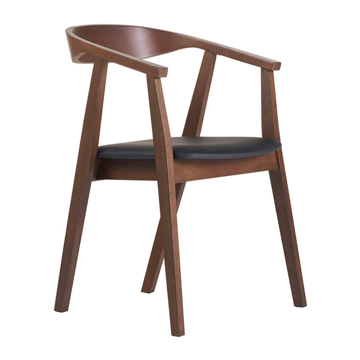 Chaises scandinaves design noir et bois foncé (lot de 2) BAHIA