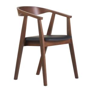 Chaises scandinaves design noir et bois foncé (lot de 2) BAHIA