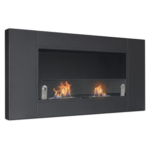 Augusto - Caminetto a bioetanolo da incasso con 2 bruciatori da 1.5L 110x54cm