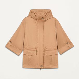 Oltre - Parka corta efecto ante - Beige