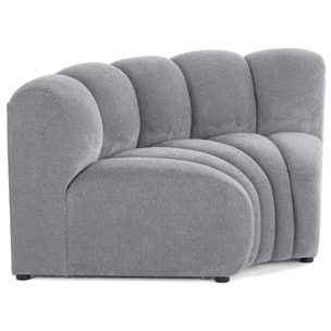 Debbie - module d'angle réversible en tissu texturé - Gris