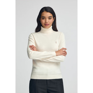 Jersey color crudo de cuello vuelto en mezcla de lana con bordado Rigby Go