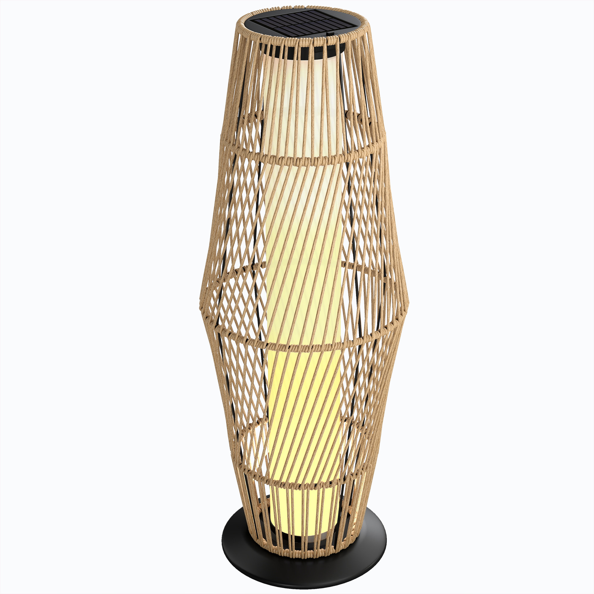 Lanterne solaire capteur de lumière résine tressée sable