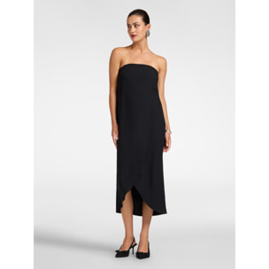 Elena Mirò - Vestido bustier drapeado - Negro