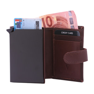 Portafoglio  da uomo In Vera pelle Made in Italy 7,5x10x2,5 cm