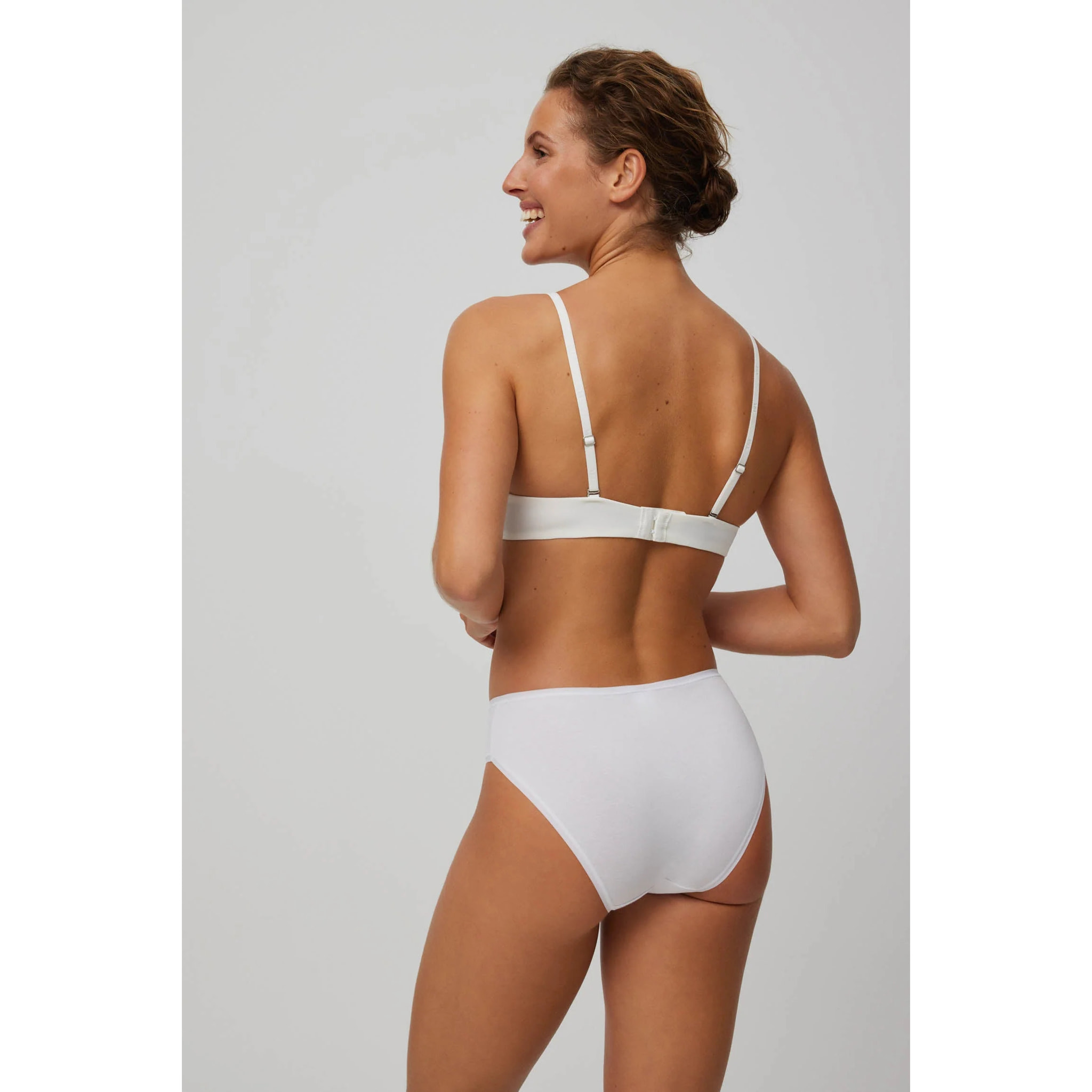 Confezione da 2 Mutandine midi basico in cotone bianco