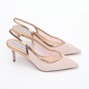 Dècolletè in simil pelle brillantinati