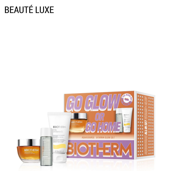 Aquasource+ - Coffret Vitamin Glow gel 50ml + Biosource Eau Micellaire 30ml + Eau Vitaminée 50ml