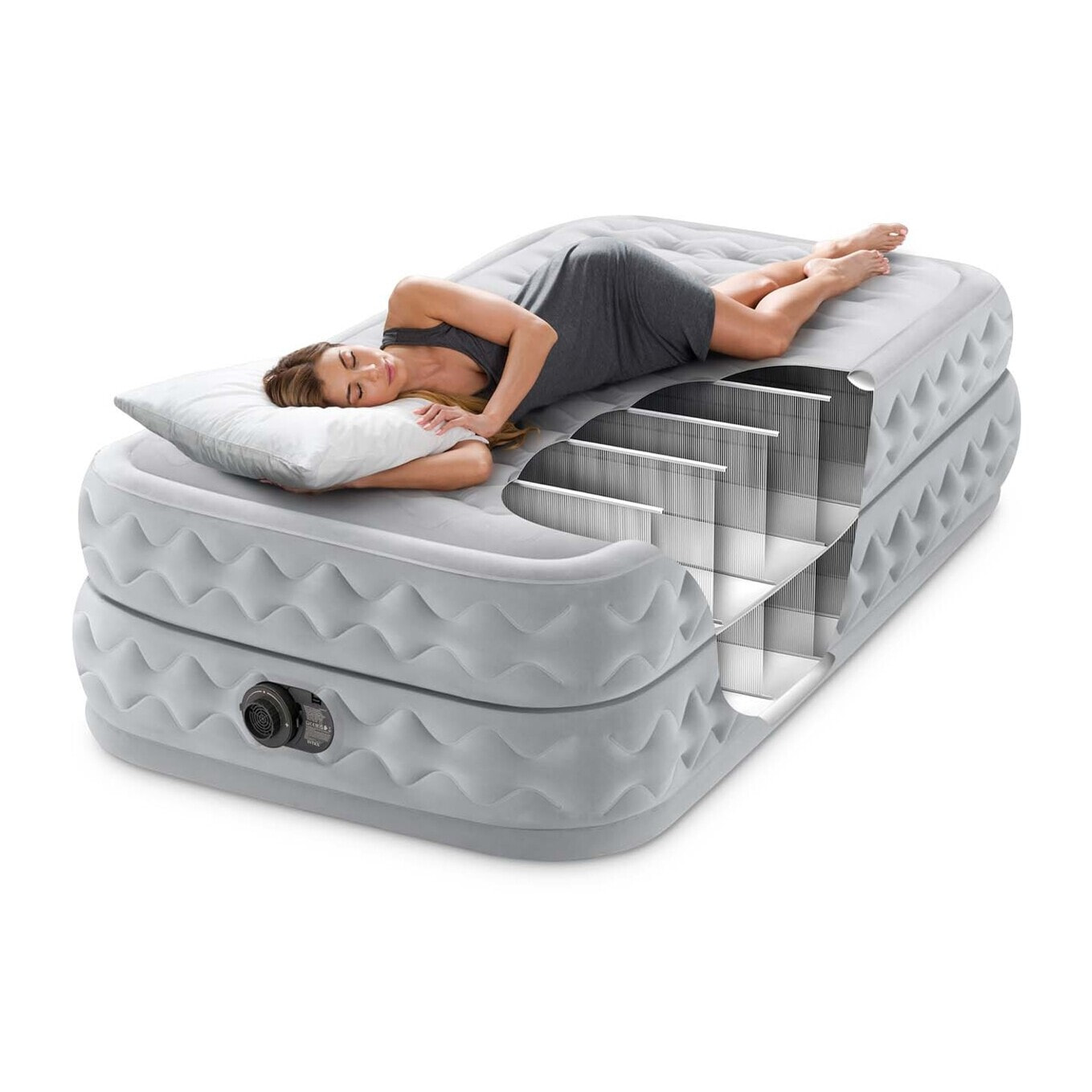 Intex Materasso Gonfiabile Dura-Beam Supreme Air-Flow Autogonfiante, 99x191x51 cm