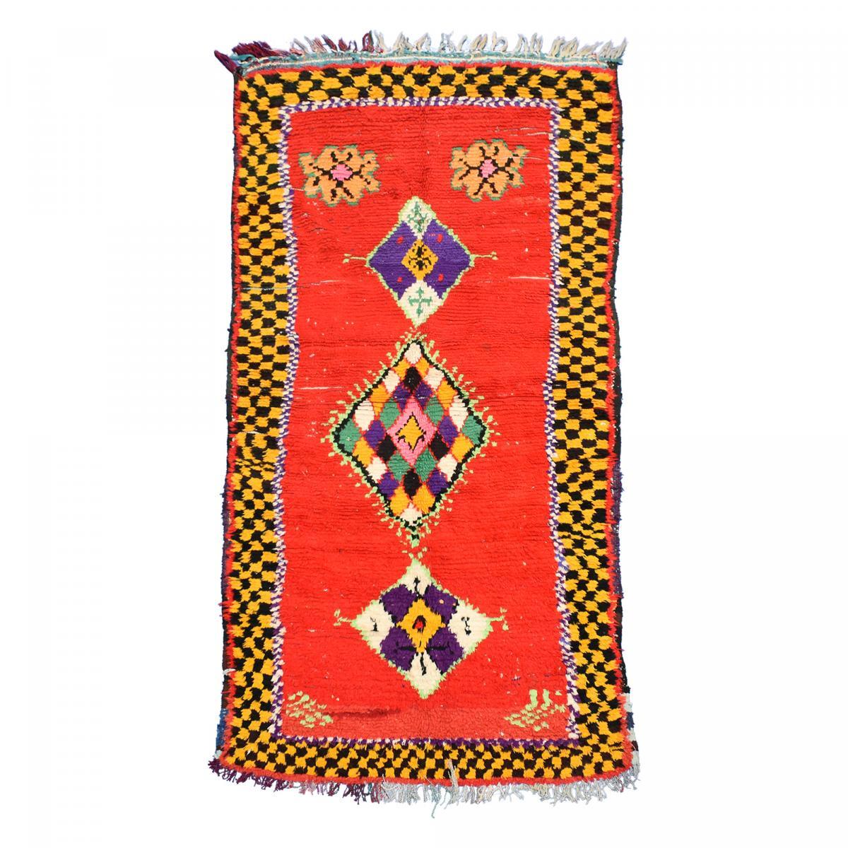 Authentique tapis Berbère Becharouite, entièrement noué main au Maroc