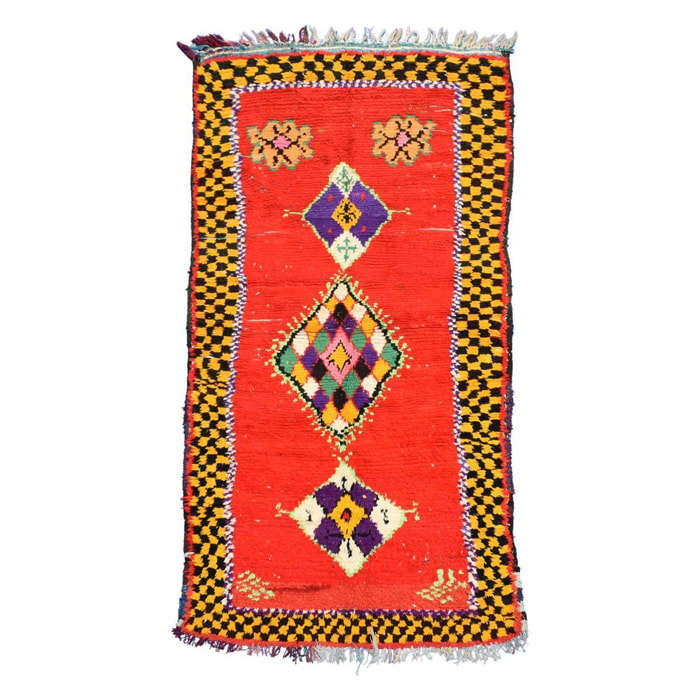Authentique tapis Berbère Becharouite, entièrement noué main au Maroc