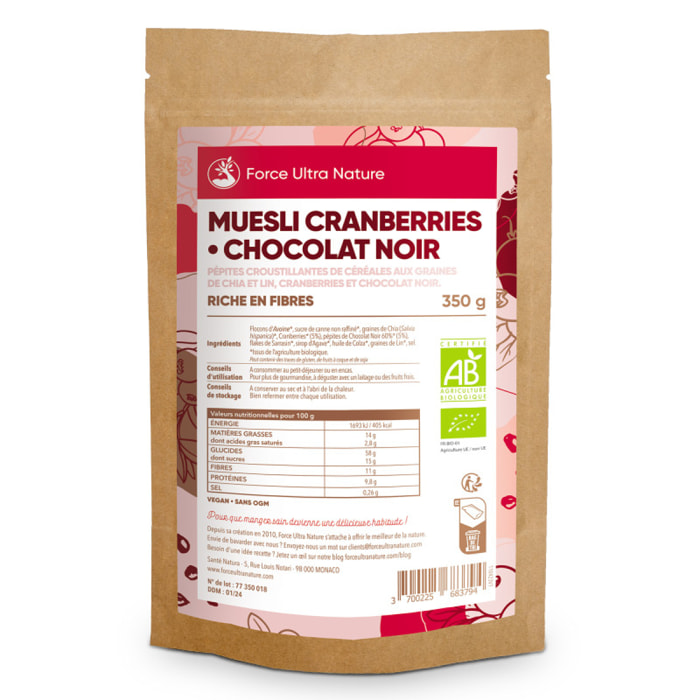 MUESLI CRANBERRIES CHOCOLAT NOIR