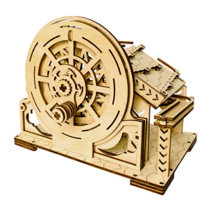Modello in Legno 3D, con movimento meccanico design di Sfera orbitale meccanica con manovella. 98 pezzi.