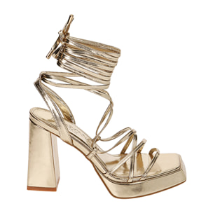 Sandali oro platform, tacco 10 cm