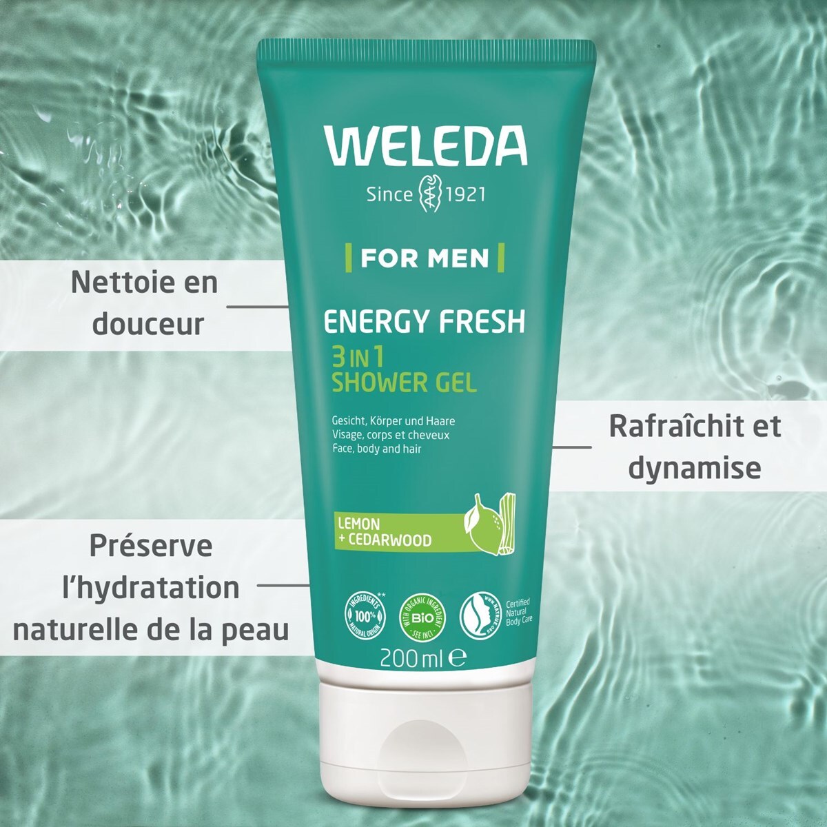 WELEDA -   Gel Douche 3in1 Energy Fresh 200ml + Déodorant Roll on Homme