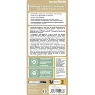 Détergent ESSENTIELB Liquide Nettoyant Sol Universel 1L pour Aspirateur Robot Laveur et Balai Laveur, Anti-Traces