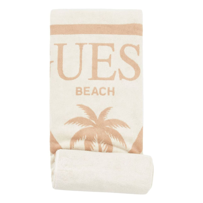 Serviette de plage - 100% coton - beige - 180 x 100 cm
